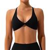 Litthing Reggiseno Sportivo da Donna Sexy Schiena Scoperta Scollo a V Bralette Cinghie Incrociate Yoga Crop Top Removibile Imbottito Bra da Allenamento Yoga Ginnastica
