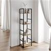 DEGHI Libreria 29x112h cm in acciaio nero e legno rovere selvatico - Duke