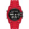 Diesel Orologio Master Chief da uomo, movimento LCD, cassa in silicone rosso da 44 mm con cinturino in silicone, DZ2159