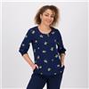 Cuddl Duds Maglia in jersey fantasia con punto smock al polso