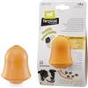 Ferplast Gioco Cane, Dispenser Crocchette Cani o Snack, in Gomma Naturale Durevole da Masticare, Aroma Pollo, Rimbalza, Lancio e Riporto, CRAZY BELL Giochi per Cane Medio, Arancio