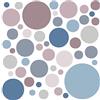WandSticker4U®- [6 fogli, 93 pezzi] Adesivi POIS azzurri/blu/rosa pastello cameretta, Pois adesivi per mobili pareti decorativi I Adesivi murali pois punti decorazioni camera da letto bambini GRANDE