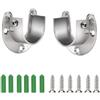 ChAusa 2 Pcs Supporto per Asta Armadio in Acciaio Inox, Supporto Tubo Armadio 32mm, Supporti Terminali Ovali per Guardaroba, con Viti per Asta Armadio, Aste per Tende, Aste Appendiabiti (Argento)