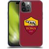 Head Case Designs Licenza Ufficiale AS Roma Colore Pieno Rosso Cresta Custodia Cover in Morbido Gel Compatibile con Apple iPhone 14 PRO Max