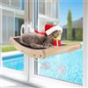 Myiosus Amaca da finestra per gatti, robusta seduta soleggiata con telaio in legno per prendere il sole, trespolo per gatti con 4 ventose, supporta animali domestici fino a 18 kg, 42 x 29 x 30 cm