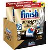 Finish Ultimate PLUS Infinity Shine Pastiglie Lavastoviglie al Limone, 105 Capsule con Scudo Protettivo contro lo Sporco e i Residui Incrostati