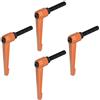 QUARKZMAN 4pz Regolabile Serraggio Leva Maniglie M10 x 40mm Maschio Filettatura Bullone Manopole Girevole Vite blockggio Rapido Rilascio Cricchetto Pulsante Maniglia, Arancione