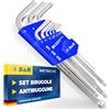 S&R Chiavi a Brugola - Set Brugole Metriche Lunghe. Kit Brugole di 9 Chiavi Esagonali Maschio da 1.5 a 10mm con Testa Sferica per Bici, Moto Auto, Mobili, Elettrodomecisti.