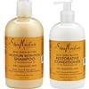 Shea Moisture Raw Shea Butter, DUO set Moisture Retention Shampoo + Restorative Conditioner, 13 Ounce, 1 each by Shea Moisture