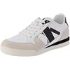 Calvin Klein Jeans - Runner Mix a basso profilo, sneaker da uomo, bianco brillante/bianco crema/nero, 40 EU