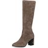 CAPRICE Stivali alti da donna con tacco Memotion al ginocchio tacco a blocco Larghezza G, Nero (Black Stretch), 36 EU