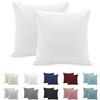 Poligino Federe Cuscini Letto Matrimoniale 65x65cm, Set 2 Federe Oeko-TEX in Premium Microfibra 110GSM con Invisibile Cerniera, Morbida e Traspirante, Ipoallergenica - Bianco