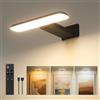 FULEN Luce Per Quadri Senza Filo, Lampada Da Parete Ricaricabile, Luci LED Applique Con 3 Temperature Di Colore, Telecomando, Luce Per Specchio E Dardo, Nero