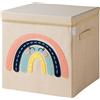 Lifeney Scatola portaoggetti coperchio e arcobaleno I scatola portagiochi con motivo adatto a scaffali cubici I scatola organizzatrice per la cameretta dei bambini I cesto portaoggetti per bambini