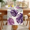 DecorMommt Runner Tavola Moderno Runner da Tavolo Lino Grigio Viola Ginkgo Biloba Lavabile Tovaglia Rettangolari Centrini Moderni per Mobili per la Sala da Pranzo Cucina Decorazioni per la Tavola 33x183 CM