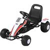 DecHome Go Kart a Pedali Seduta Regolabile Cavalcabile 3+ Bianco e Rosso