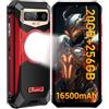 FOSSIBOT F102 Rugged Smartphone - 16500mAh, 20(12+8)GB + 256GB/2TB, Telefono Robusto Android 13, 6.58FHD+ Cellulare, 108MP+20MP Notturna Camera, IP68/IP69K Impermeabile NFC/GPS/Dual SIM/Face ID/OTG