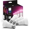 Philips Hue White and Color Ambiance Lampadina Smart LED, Attacco E27, Luce Bianca o Colorata, 6.5W, 4 Pezzi