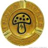 Amsterdam Ashtray ORIGINAL AMSTERDAM METAL GOLD ASHTRAY BLACK MUSHROOMS : POSACENERE ROTONDO IN METALLO DA TAVOLO | IDEA REGALO