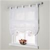 SIMPVALE Tende a Pacchetto Finestre, Bianco 100x155 cm Tende per Interni Eleganti, Tende Romana di Fascino e Tende Trasparenti in Voile per un'atmosfera Unica