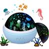 Swhily Lampada Proiettore per Bambini, Lampada Notturna Stelle con 2 Differenti Proiezioni, Migliore Luce Notturna di Natale per la camera dei Bambini (Blu)