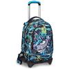 SJ GANG STYLE JAM GANG SJ GANG, Trolley Scuola SJ GANG JACK 3 Ruote - SHARKEN, Multicolore - Trolley Scomponibile - 3 Usi in 1 con Crossover System - Uso Zaino con Spallacci a Scomparsa - Zaino Bambina Scuola Elementare