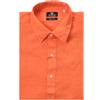 PETER HADLEY camicia maniche corte arancio in lino