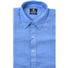 PETER HADLEY camicia maniche corte azzurra in lino