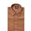 PETER HADLEY camicia maniche corte cammello in lino