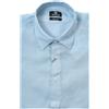 PETER HADLEY camicia maniche corte celeste in lino