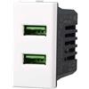 Ettroit Caricatore doppia USB Type-A compatibile Bticino Axolute 5Vdc 2.1A bianco - AB2402