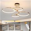WayLuoung 4 Anelli Rotondi Design Oro LED Plafoniera, Lampadario Ø75cm | 85W Dimmerabile Continuo, Pendente Placcato In Metallo Creativo, Lampada Moderna Per Soggiorno In Camera Letto Studio Ufficio
