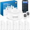 AGSHOME Allarme Casa Senza Fili, Sistema di Allarme Casa Senza Fili, antifurto casa wireless Con 1 Sirena, 5 Sensori Per Porte E Finestre E 2 Telecomandi, Tramite App, Compatibile con Alexa