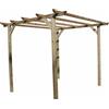 DecHome Pergola da Giardino in legno di Pino Cm 300x300x250 Naturale PIBD02455