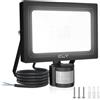 CLY Faretto Led da Esterno con Sensore di Movimento 50W, 4700LM Faro Led Esterno 6500K Faretti da Esterno Bianca Fredda Luce Led con sensore IP66 Impermeabile per Garage Giardino Cortile