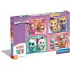 Clementoni - 21531 - Supercolor Puzzle - SuperKitties - 4 Puzzle da 12,16,20 e 24 Pezzi - Puzzle Bambini 4 Anni, Puzzle Cartoni Animati, Made In Italy