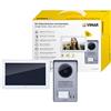 Vimar K40915 Kit Videocitofono Touch Screen Monofamiliare con Alimentatore Multispina, Grigio la Targa Esterna-Bianco Il Monitor
