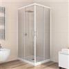DEGHI Box doccia angolare 70x100 cm in vetro temperato trasparente e profili bianchi in alluminio - Teen