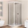DEGHI Box doccia semicircolare 70x90 cm in vetro temperato trasparente e profili bianchi reversibile - Teen