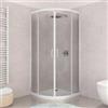 DEGHI Box doccia semicircolare 80x80 cm in vetro temperato trasparente con profili bianchi reversibile - Teen