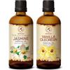 AROMATIKA Olio Essenziale Set Vaniglia Oleoresin & Gelsomino 2х100ml - Vanilla Planifolia - Jasminum Officinale - Olio Essenziale Jasmine - Olio Essenziale per Aromaterapia - per Massaggi - per Diffusori