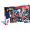 Clementoni- Marvel Spider-Man Supercolor Spider-Man-3x48 (Include 3 48 Pezzi) Bambini 5 Anni, Puzzle Cartoni Animati, Made in Italy, Multicolore, 25316