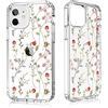 Losvick Cover per iPhone 12 Mini con Motivo Fiore Floral Elegante per Girls e Donna Disegno Trasparente TPU Bumper Antiurto Protettiva Custodia per iPhone 12 Mini, 5.4 Pollice