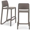 REDÒKASA Sgabello in polipropilene GIANO altezza seduta 65cm, impilabile, idrorepellente, resistente ai raggi UV, design moderno e innovativo, ideale per la cucina, la veranda o giardino (2, Tortora)
