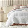 ROOM99 Molly Elegante copriletto bianco 200 x 220 cm coperta versatile come copriletto o copridivano, coperta per letto e divano, trapunta stile ideale come bedspread