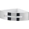 Gedy | Poseidon Portaoggetti Doccia Angolare in Acciaio, Finiture Cromate e Bianche, Dimensioni 7,2 x 24 x 12,3 cm e Peso 0,815 kg