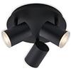 Briloner - Spot a soffitto, Lampada da bagno, Lampada da soffitto, Faretto orientabile e inclinabile, 3x LED/GU10, IP44, Nero, 210x112mm (DxH) 2731-035