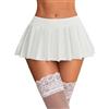 Avidlove - Minigonna con pieghe da donna, in tinta unita, per ragazze, pattinaggio, corta, vintage, elasticizzata, babydoll, A bianco., M