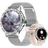 Fitonus Smartwatch Donna Chiamate Bluetooth 5.2, 1,3'' HD Orologio Smart Watch Diamante con 2 Cinturini/110+ Sport/SpO2/Sonno/Cardiofrequenzimetro, Orologi Digitale IP68 per Android iOS, Argento