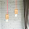 V-TAC VT-7778-R Lampadario portalampada led in legno Noce + Cavo rosso 1 metro - 3723